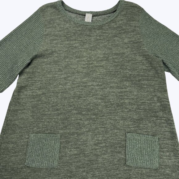 Now N Forever Pullover Blouse Size 1X Olive Green Super Soft - Picture 4 of 10